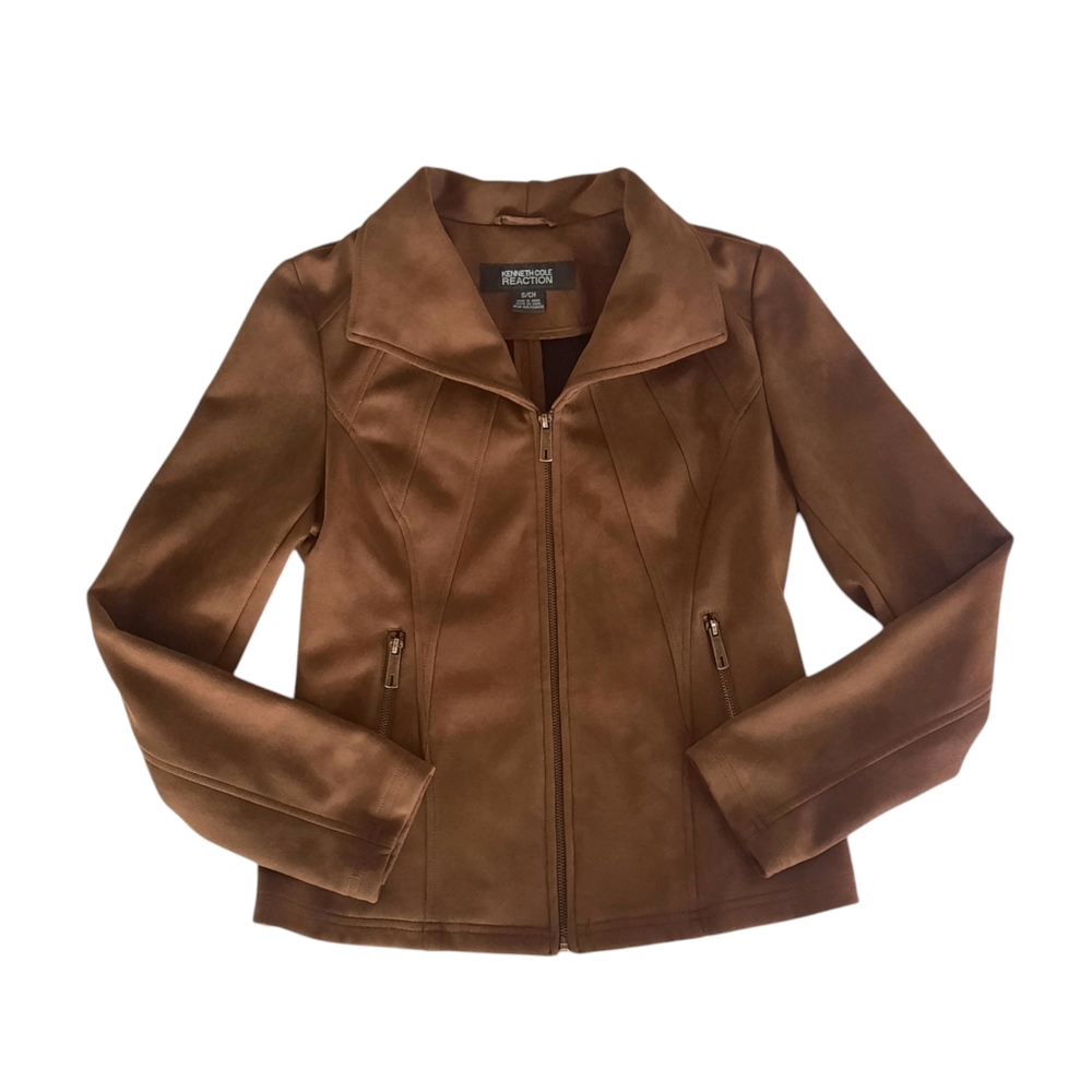 Kenneth Cole Faux Suede Cognac Jacket